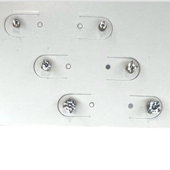 Sterling Silver Cubic Zirconia Earrings - Picture 2 of 3